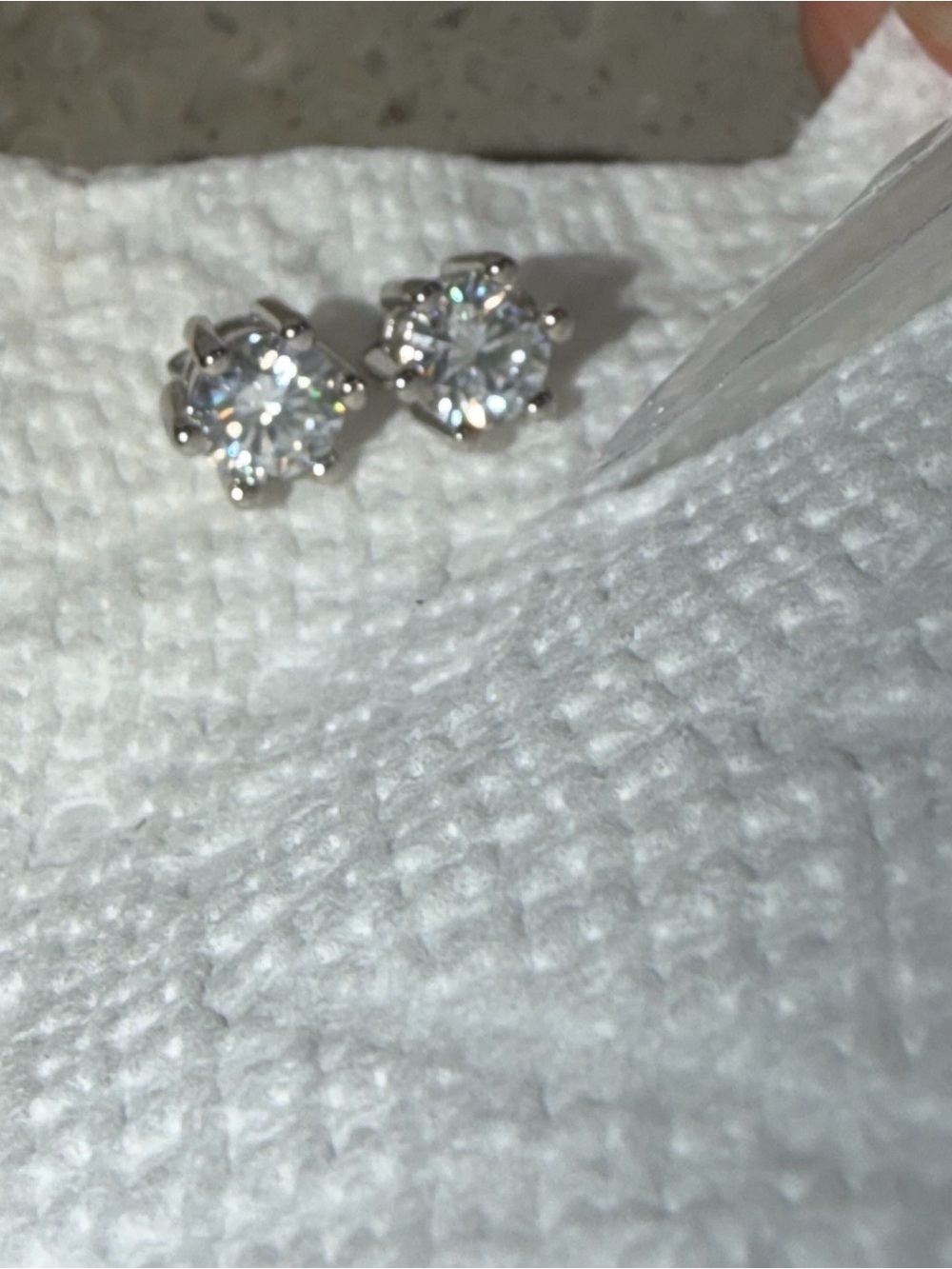 Clear Crystal Cluster Stud Earrings in Silver Tone - Picture 8 of 8